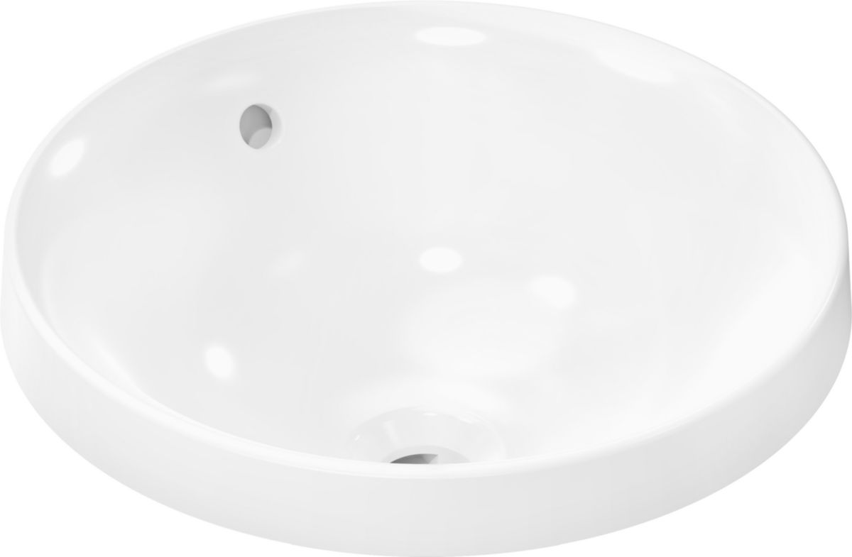 hansgrohe Xuniva S Vasque semi-encastrée 400/400 sans trou pour robinet avec trop-plein, SmartClean, Blanc