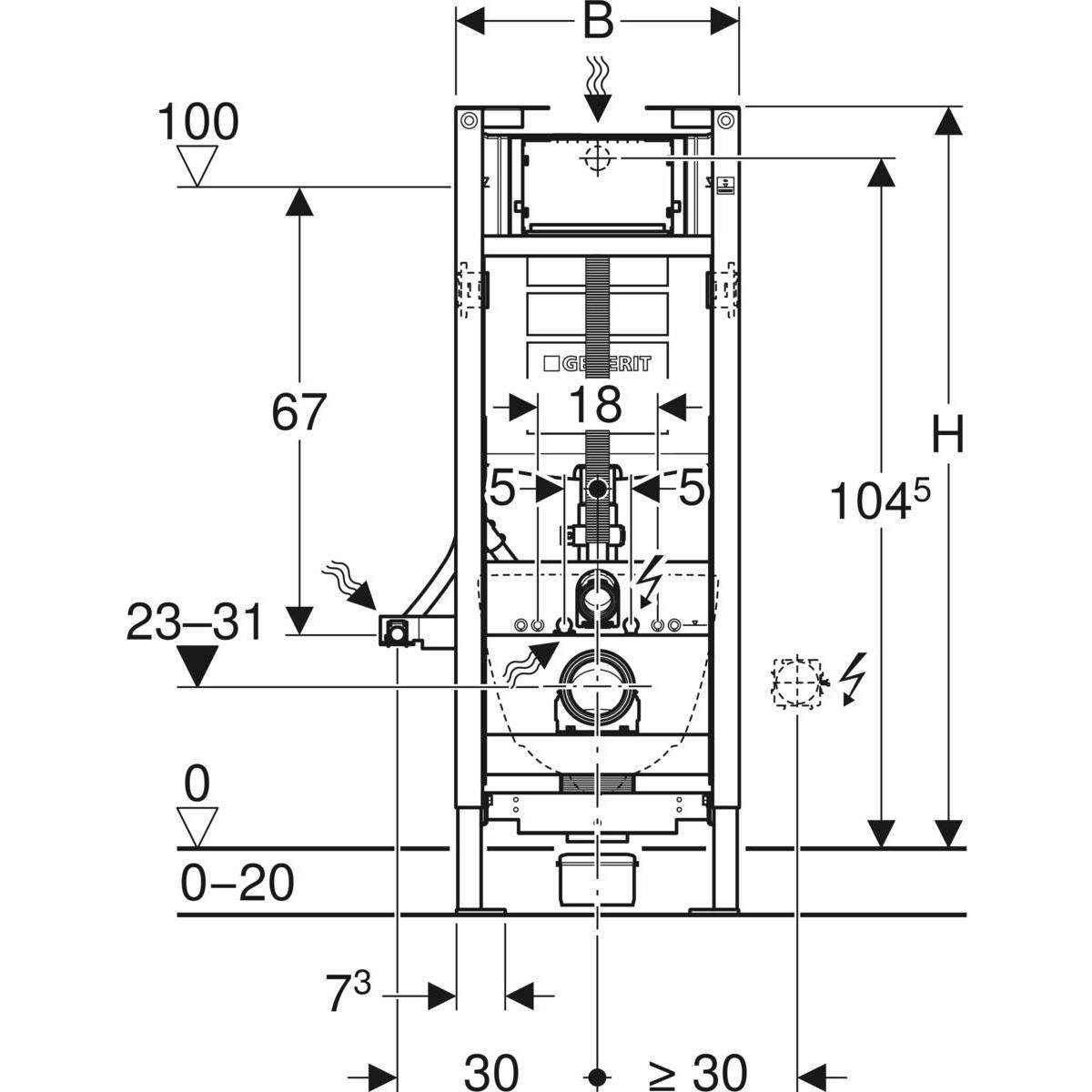 Bâti-support DUOFIX UP320 réglable en hauteur réf. 111396005