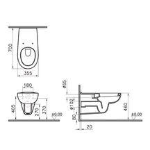 Cuvette WC suspendue allongée Alterna Mobilita 70 cm en céramique blanc sans abattant