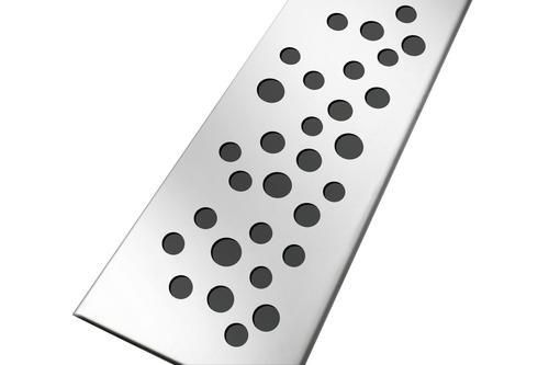 Grille en inox pour corps de caniveau SICAN 70 motif bulles 661mm réf. GSICAN70B