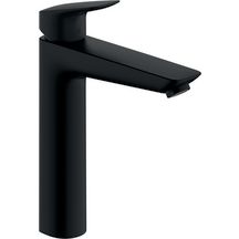 hansgrohe Logis Mitigeur de lavabo 190 sans tirette ni vidage, Noir mat