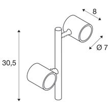 Lampe à Led New Myra 2x4,5W anthracite - Réf. 233185