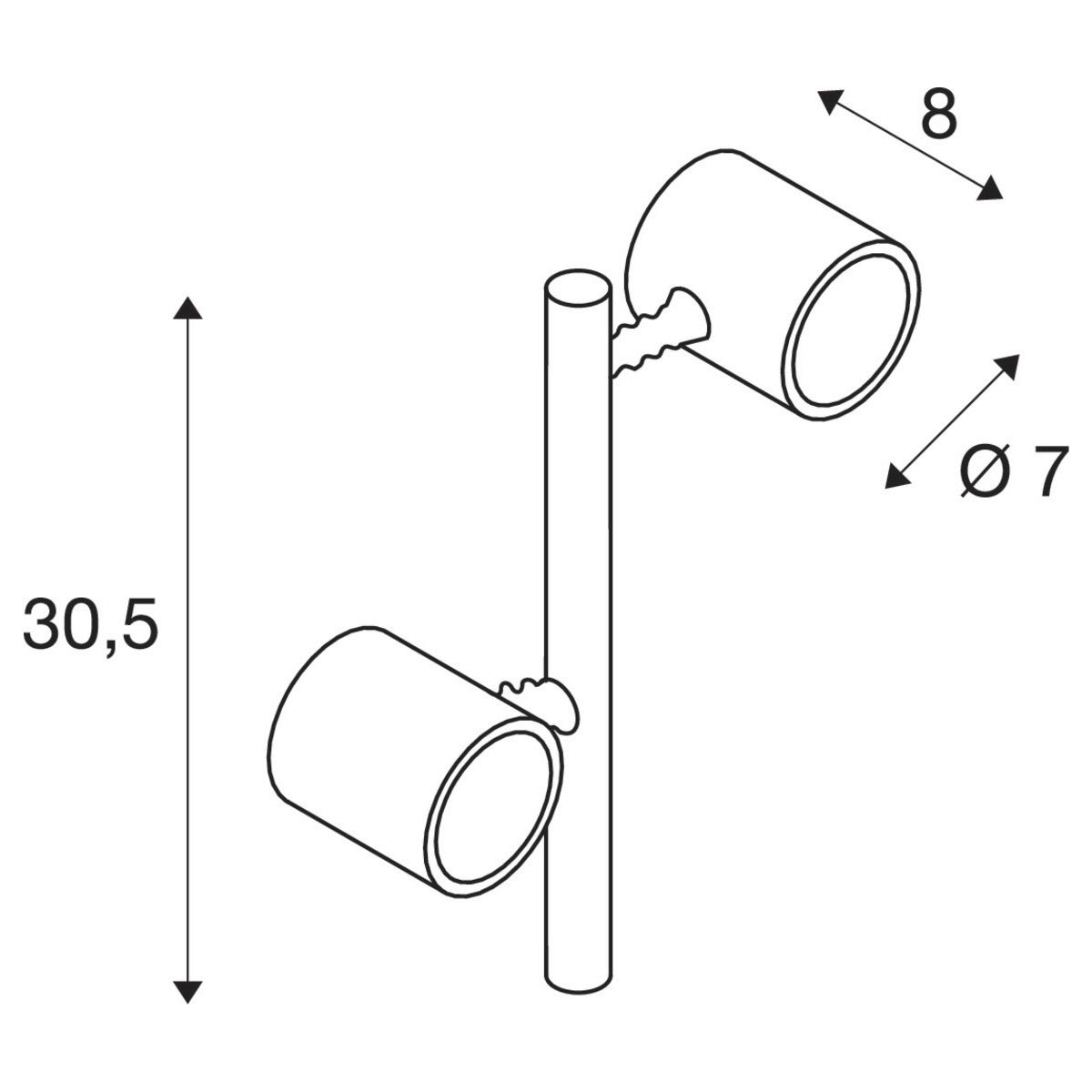 Lampe à Led New Myra 2x4,5W anthracite - Réf. 233185