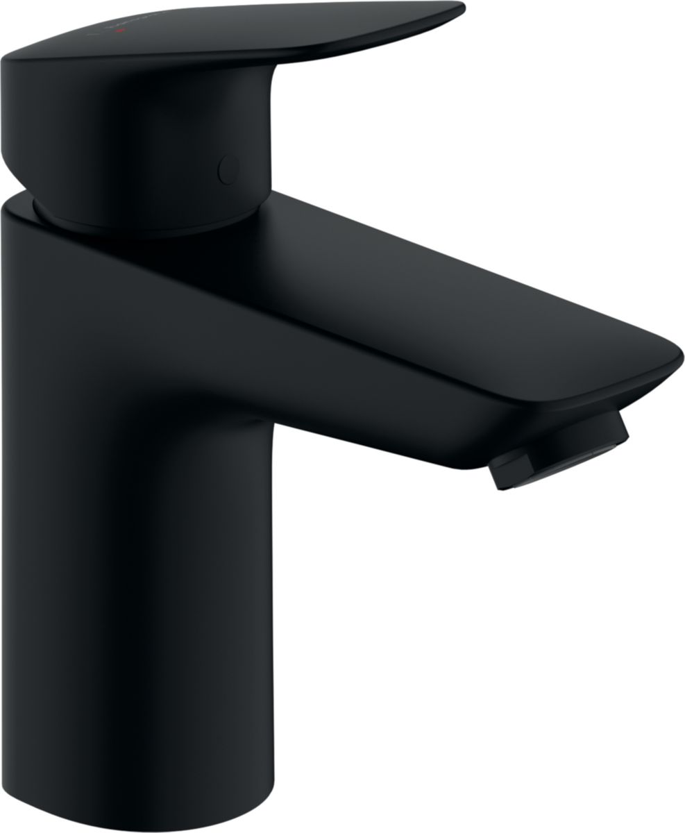 hansgrohe Logis Mitigeur de lavabo 100 sans tirette ni vidage, Noir mat