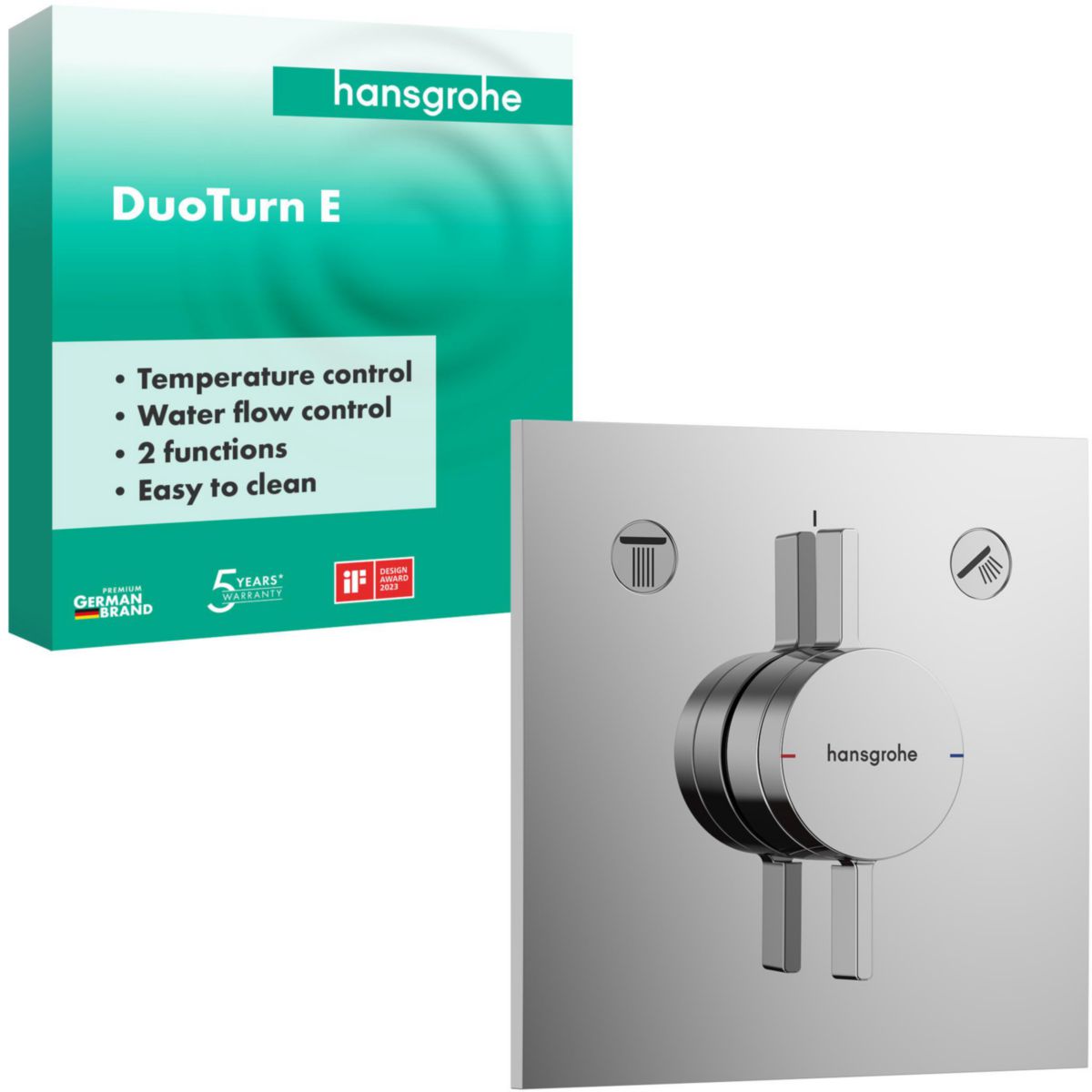 hansgrohe DuoTrun E Set de finition iBox 2, mécanique encastré 2 fonctions