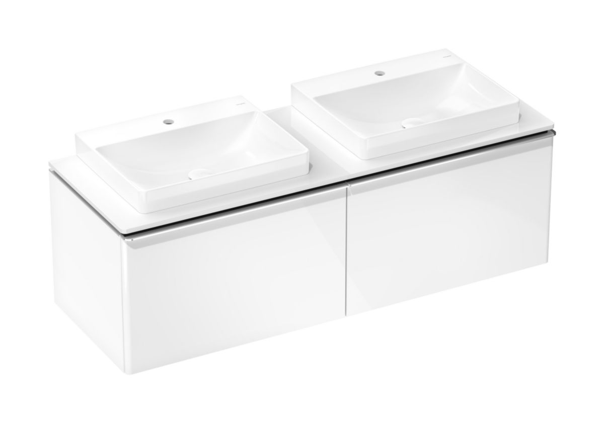 hansgrohe Xelu Q Lavabo à poser 600/480 sans trop plein, percé pour robinet, SmartClean, Blanc