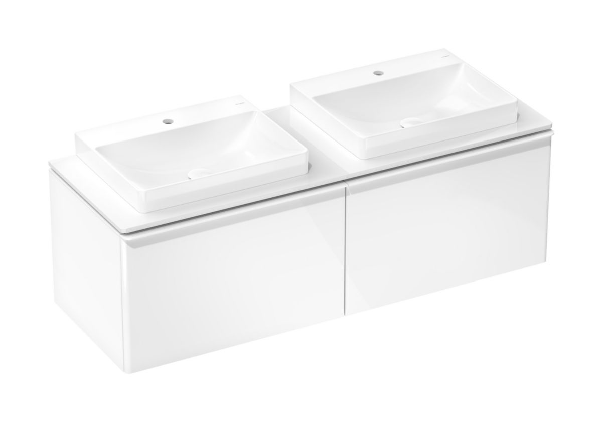 hansgrohe Xelu Q Lavabo à poser 600/480 sans trop plein, percé pour robinet, SmartClean, Blanc