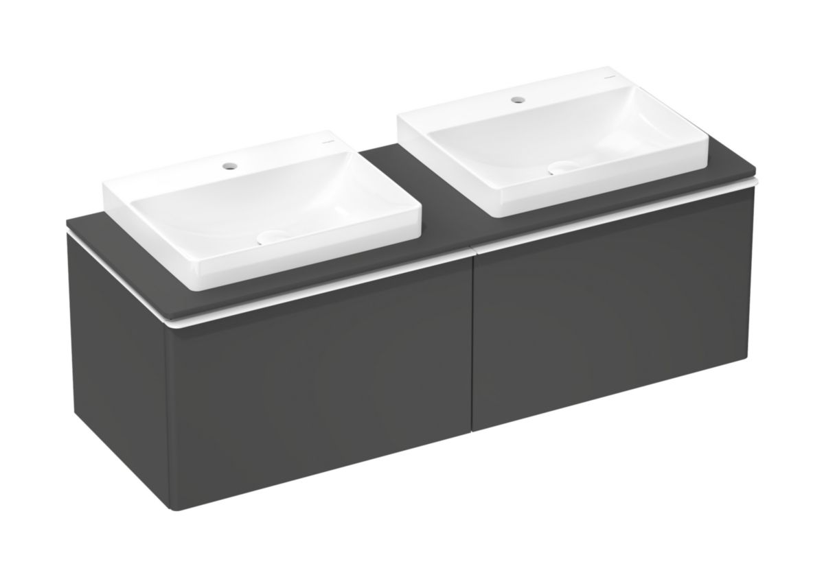 hansgrohe Xelu Q Lavabo à poser 600/480 sans trop plein, percé pour robinet, SmartClean, Blanc