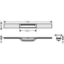hansgrohe RainDrain Flex Caniveau de douche linéaire 700 découpable pour montage libre, Acier inoxydable brossé