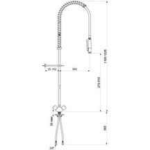 Mélangeur monotrou évier, douche vaisselle, sans bec puisage Laiton Chrome réf. G6633