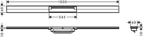 hansgrohe RainDrain Flex Caniveau de douche linéaire 1000 découpable pour montage libre, Noir mat