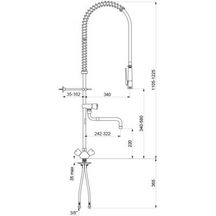 Ensemble de prélavage avec mélangeur monotrou et robinet de puisage à bec télescopique, flexible et douchette blancs : réf. G6632