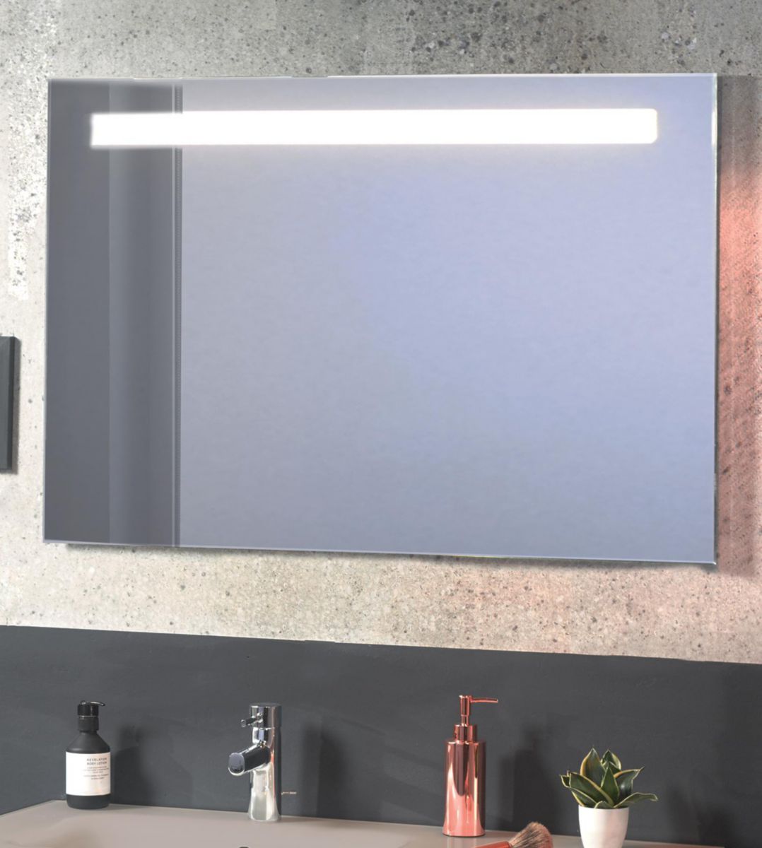 Miroir 100 cm avec éclairage LED et anti-buée Réf. EB1416-NF