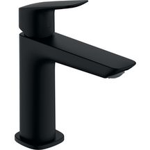 hansgrohe Logis Mitigeur de lavabo 110 Fine CoolStart avec tirette et vidage, Noir mat