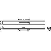 hansgrohe RainDrain Flex Caniveau de douche linéaire 900 à découper pour installation contre le mur, Bronze brossé