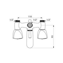 Mélangeur bain-douche, mâle 15 x 21, entraxe 110 mm bec fixe : réf. D2410