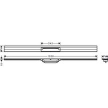 hansgrohe RainDrain Flex Caniveau de douche linéaire 1200 à découper pour installation contre le mur, Noir chromé brossé