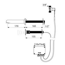 Robinet électronique Tempomatic lavabo à poser en traversée de cloison 150 mm bec fixe chromé L 185 mm : réf. 441157