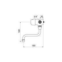 Mitigeur Tempomix pour lavabo mural à bec mobile avec réglage de température à volant-poussoir : réf. 798152