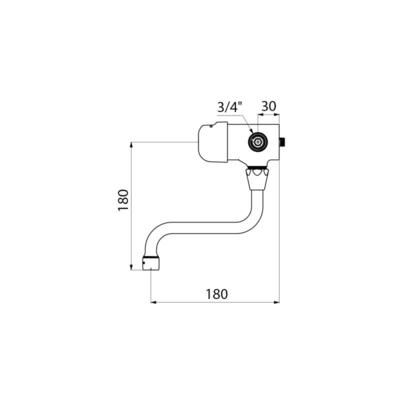 Mitigeur Tempomix pour lavabo mural à bec mobile avec réglage de température à volant-poussoir : réf. 798152