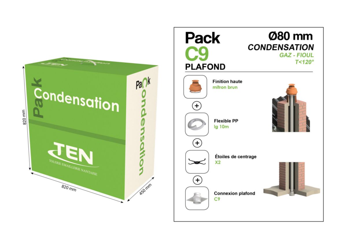 Pack C9 Condens80 (10 m PPFLEX + PPLAf C9 + Mitron B) Réf 443983