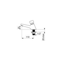 Robinet de lavabo Tempostop 15 x 21 sans écrou : réf. 745100