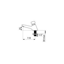 Robinet temporisé Tempostop de lavabo avec sécurité Anti-Blocage contre écrou à 3 vis inox : réf. 745301