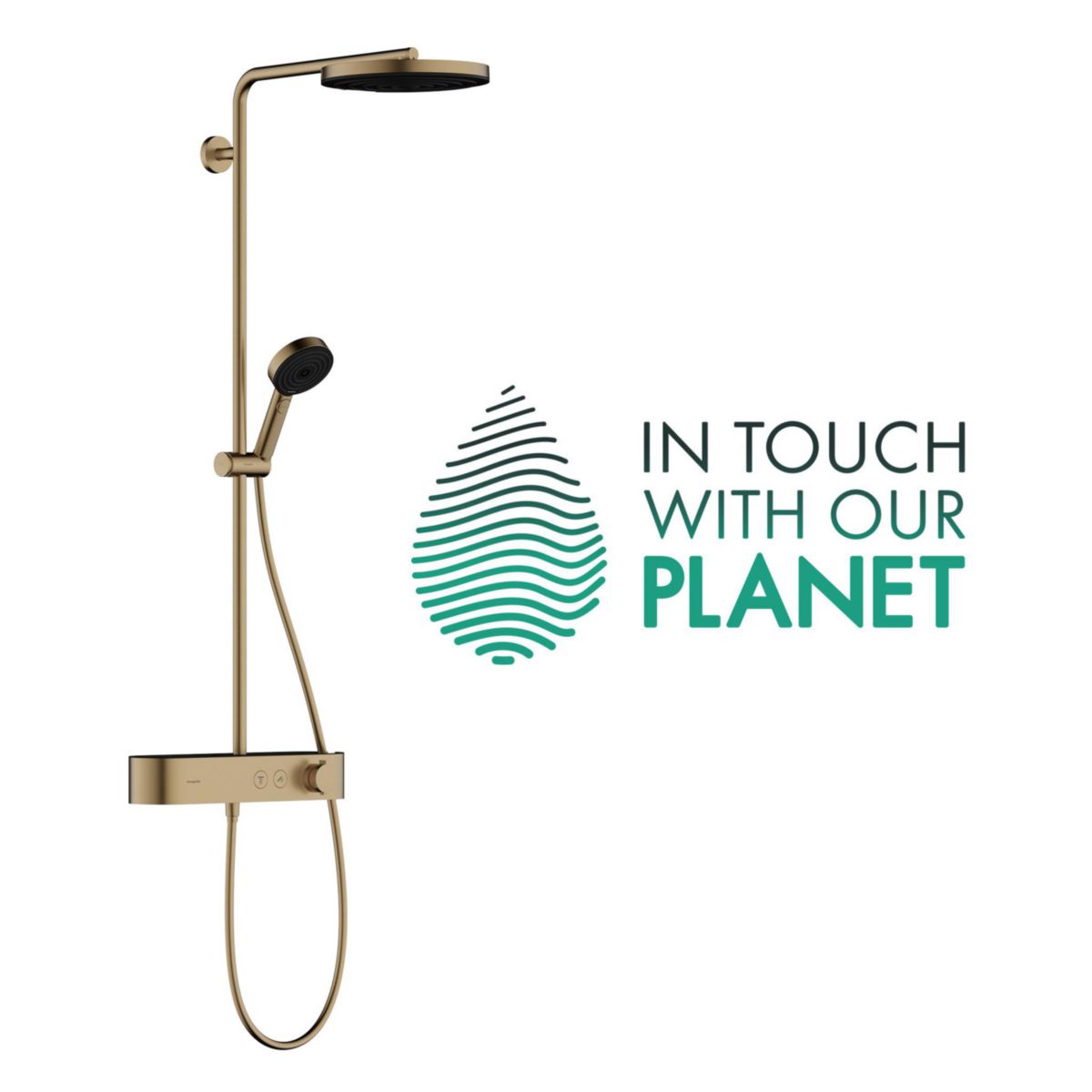 hansgrohe Pulsify S Colonne de douche 260 1jet EcoSmart avec mitigeur thermostatique ShowerTablet Select 400, Bronze brossé