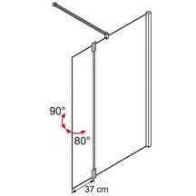 Paroi de douche porte pivotante pour giada h verre trempe transpent chrome réf GIADAHA371K