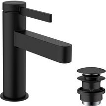 hansgrohe Finoris Mitigeur de lavabo 100, bonde Push-Open, Noir mat