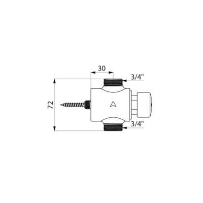 Robinet temporisé Tempostop pour douche sans réglage de débit raccordement mâle male 20 x 27 débit 12 litres par minute : réf. 749000