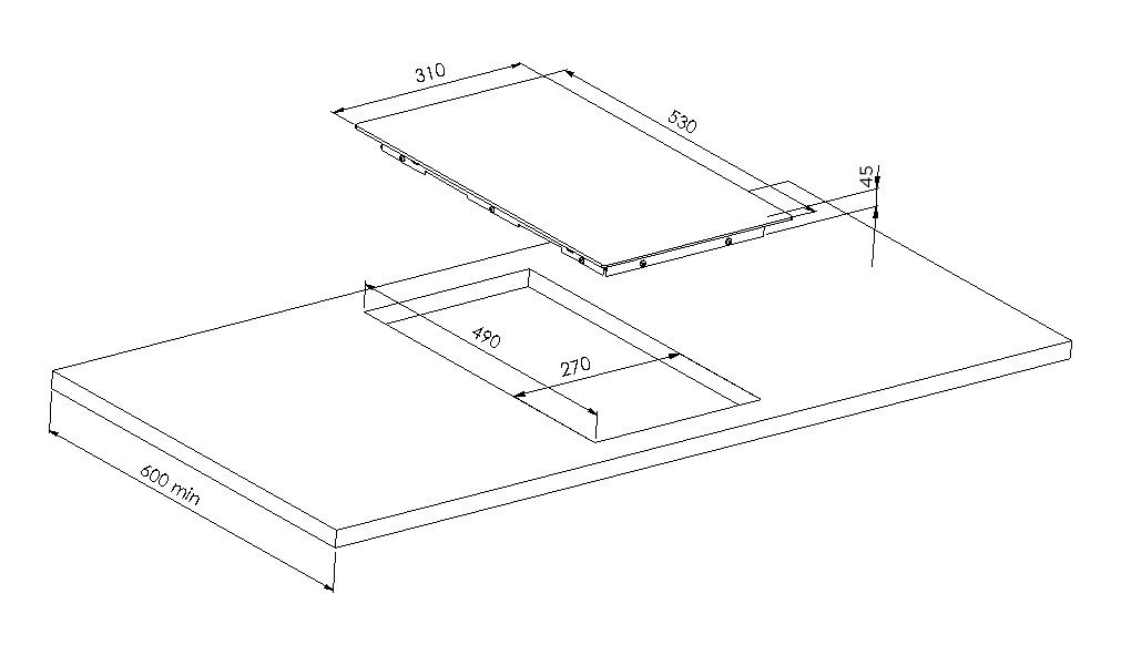 Domino MT+ vitrocéramique touches sensitives et minuterie