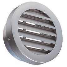 Grille extérieure murale circulaire en aluminium anodisé - Prise air neuf/rejet air vicié - AR 637 - D160 Ailettes pare-pluie espacées de 20mm 11052241