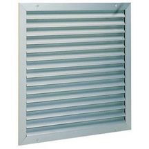 Grille extérieure murale en alu anodisé - Prise air neuf/rejet air vicié - AWA 251 - 300x300mm  Ailettes horizontales inclinées à 45° - Grillage de protection à mailles carrées 12x12mm en acier galva 11052039