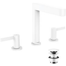 hansgrohe Finoris Mélangeur de lavabo 3 trous 160, bonde Push-Open, Blanc mat