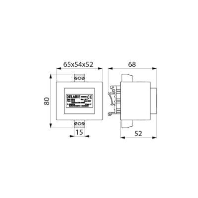 Transformateur Tempomatic 230/12V classe II nu sans boitier Réf : 406000