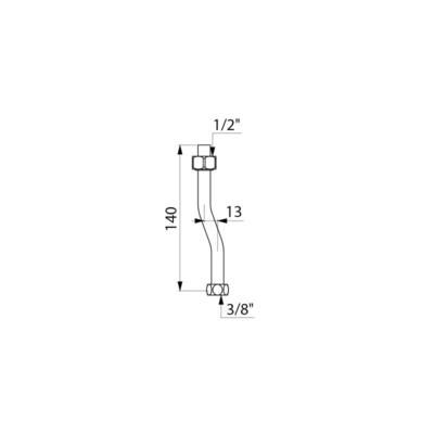 Tubulure pour urinoir femelle 15 x 21 femelle 12 x 17 applique PORCHER et IDEAL STANDARD : réf. 753000