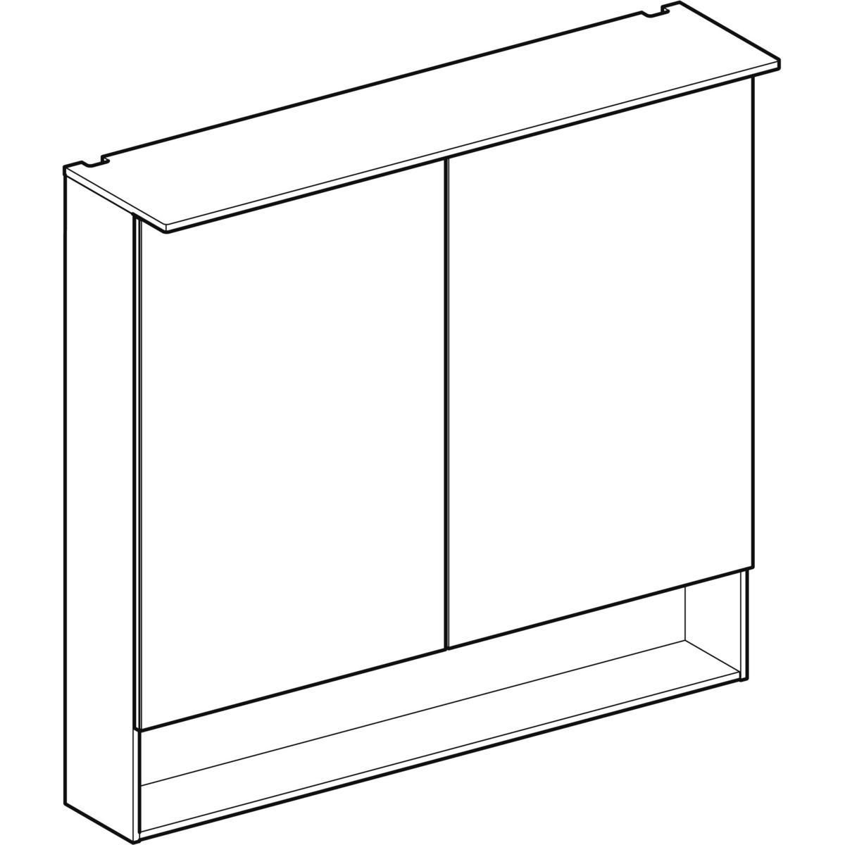 Armoire de toilette Acanto avec éclairage - 2 portes - 90 x 83 x 21,5 cm - corps : mélamine structurée bois / chêne mystique - portes : miroir extérieur Réf. 500.646.00.2