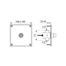 Robinet temporisé Tempostop encastré pour tout type d'urinoir 15 x 21 avec plaque inox satiné 160 x 160 : réf. 779427