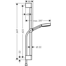 hansgrohe Pulsify Select S Set de douche 105 3jet Relaxation avec barre C 65 cm, Noir mat