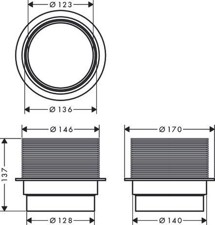 hansgrohe RainDrain Spot Pièce de compensation de la hauteur