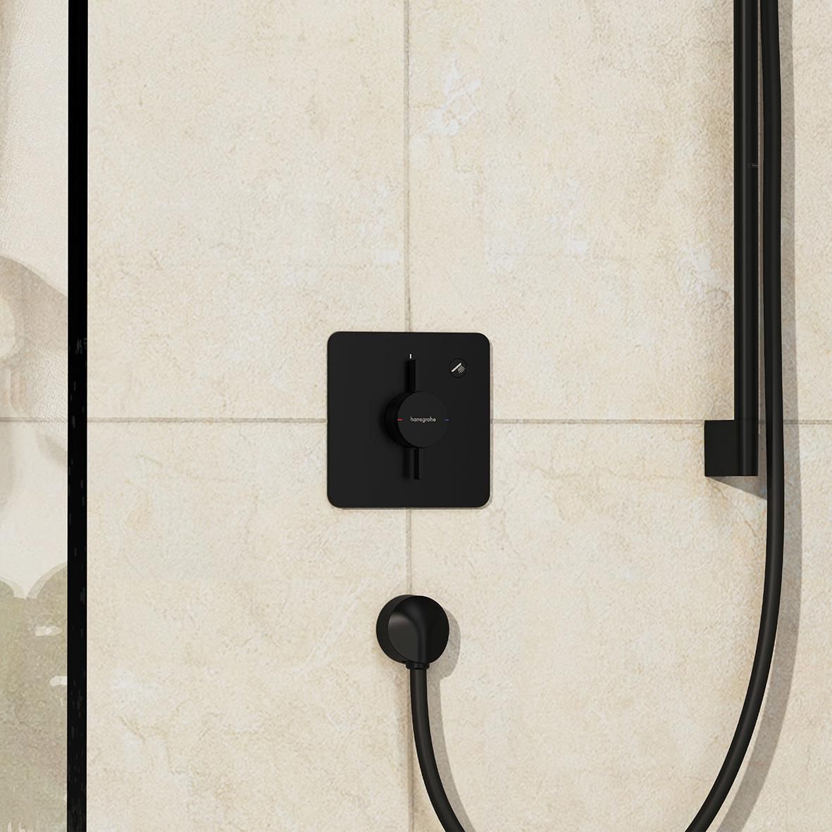 hansgrohe DuoTurn Q Set de finition pour mitigeur mécanique encastré, Noir mat