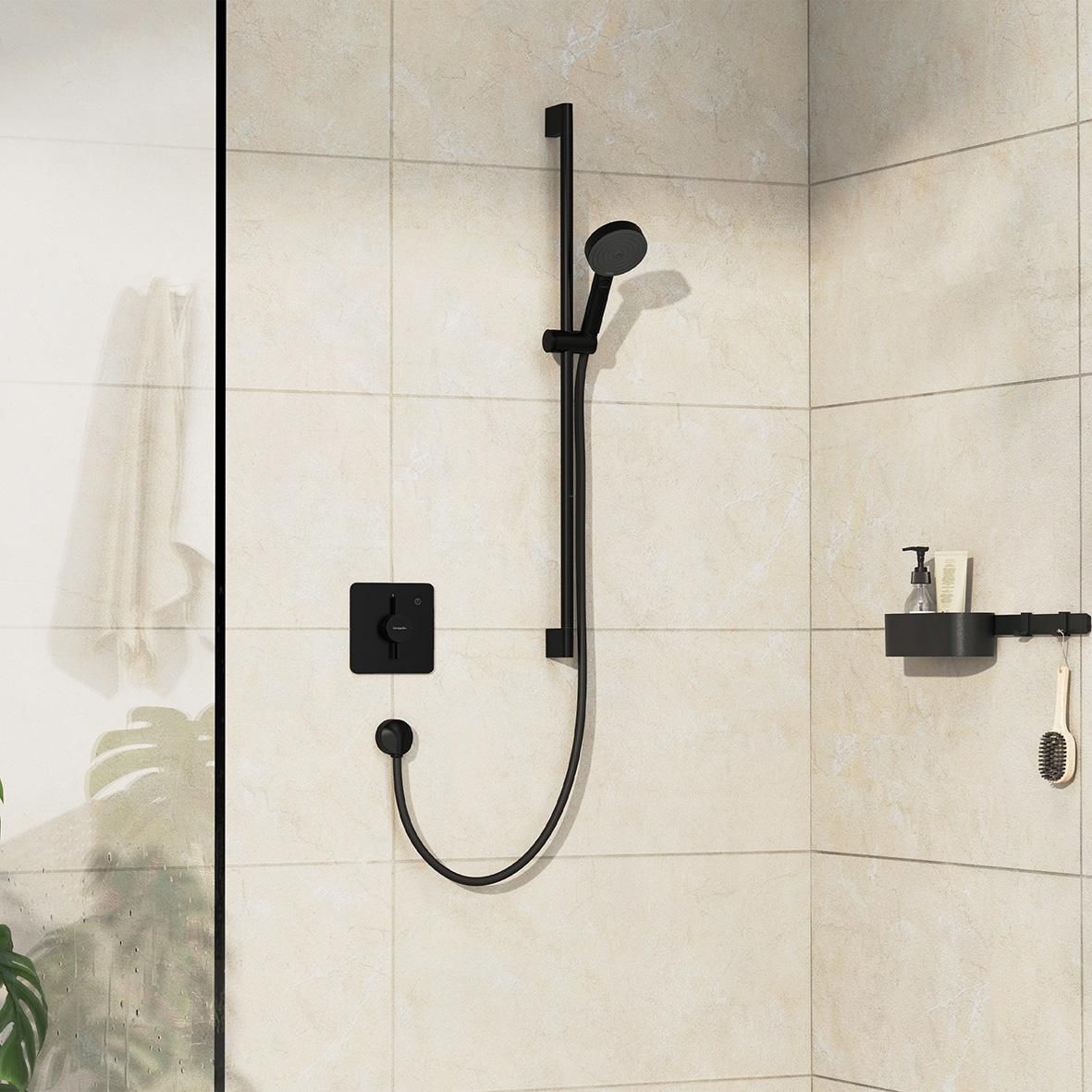 hansgrohe DuoTurn Q Set de finition pour mitigeur mécanique encastré, Noir mat