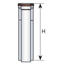 Elément droit DUALIS GASALU G.A Aluminium diamètre : 80 / 125 Lg : 500 mm Gaz ED 500 80 G.A Réf. 17080509/0