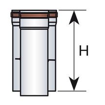 Elément droit DUALIS GASALU G.A Aluminium diamètre : 80 / 125 Lg : 250 mm Gaz ED 250 80 G.A Réf. 17080510/0