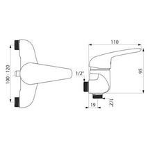 Mitigeur de douche 15 X 21 entraxe variable de 100 à 120 mm : réf. 2312