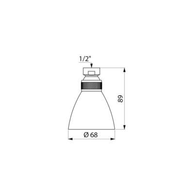 Pomme de douche orientable GYM CONFORT EXTRA anti-tartre femelle 15 x 21 diamètre 68 : réf. 711002