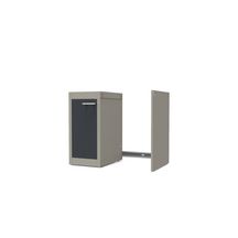 Porte de caisson associée meuble bas cuisinette CLIPMETAL COLOR 100 cm, Coloris Anthracite