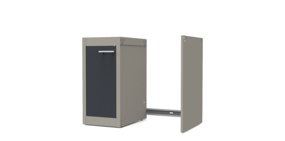 Porte de caisson associée meuble bas cuisinette CLIPMETAL COLOR 100 cm, Coloris Anthracite