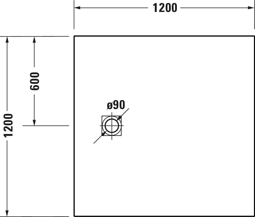 Receveur de douche Sustano 1200x1200 mm Carré Cream Mat Réf : 720279620000000